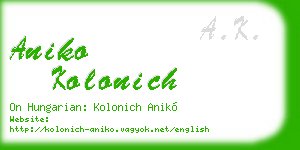 aniko kolonich business card